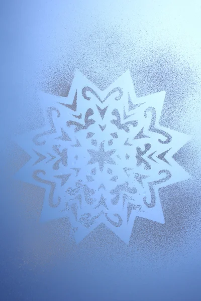 Snowflake pattern on window — Stock Photo, Image