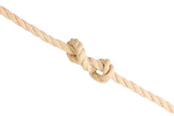 Rope with knot isolated on white — Stock Photo, Image