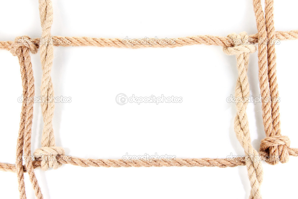 Frame composed of rope isolated on white
