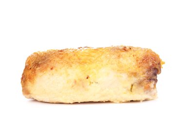 Beyaza izole edilmiş lezzetli et pirzolası.