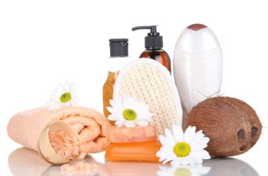 beyaz izole bir vücut bakımı için ayarla