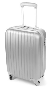 Gümüş çanta üzerinde beyaz izole