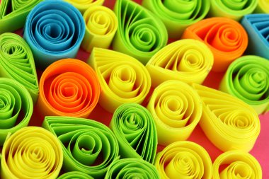 renkli quilling pembe yakın çekim