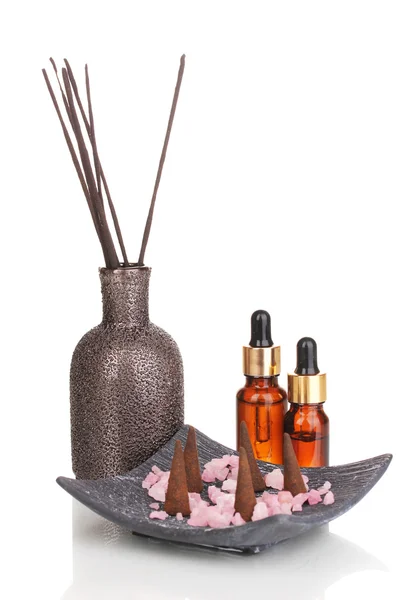 Aromatherapie instelling geïsoleerd op wit — Stockfoto