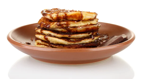 Deliciosas panquecas doces isoladas em branco — Fotografia de Stock