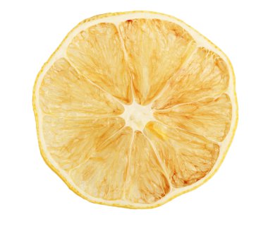 Kurutulmuş limon beyaza izole edilmiş