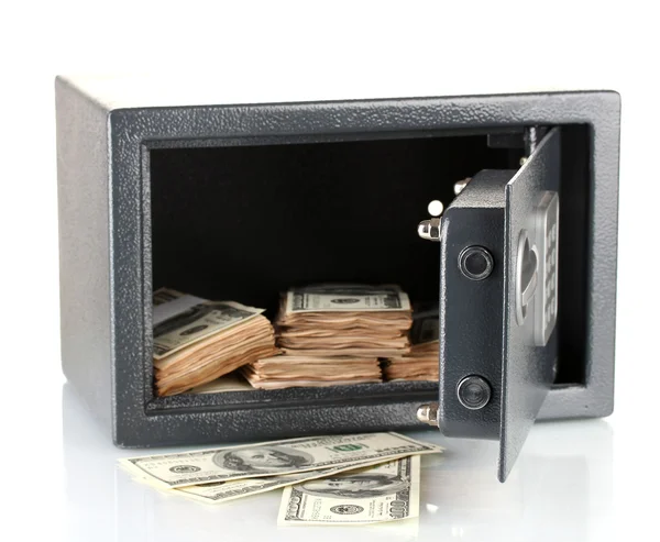 Açık kasa beyaz izole para — Stok fotoğraf