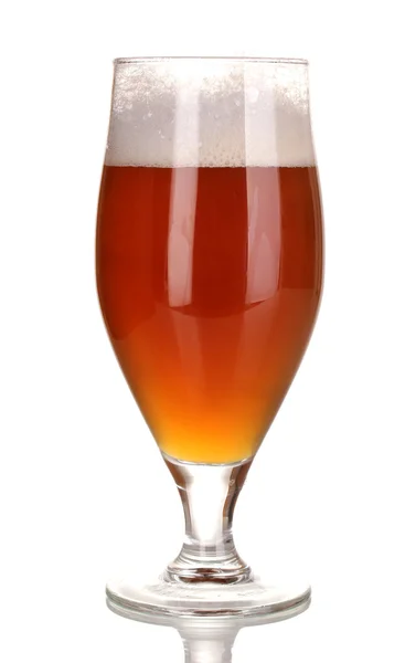 Glas bier geïsoleerd op wit — Stockfoto