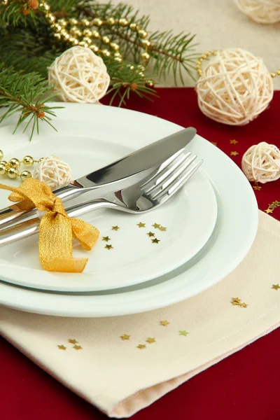 Beautiful christmas setting, close up — Stock Photo, Image