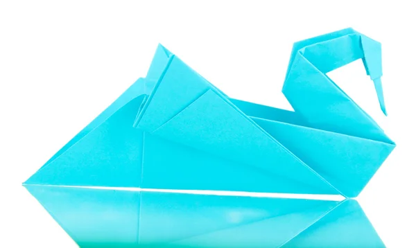 Origami κύκνο απομονωθεί σε λευκό — Φωτογραφία Αρχείου