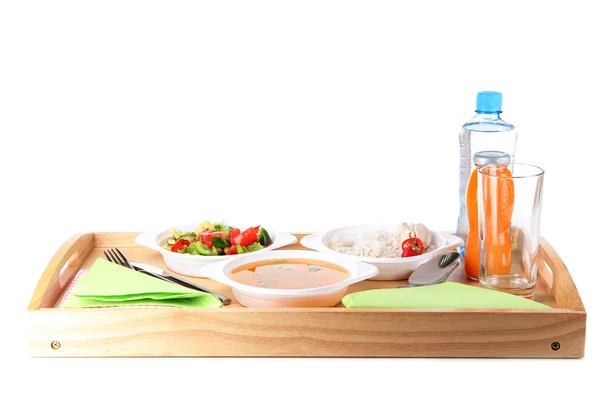 La comida en avión aislado en blanco — Foto de Stock