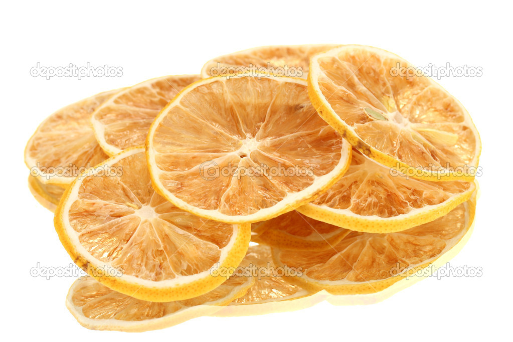 dried lemons isolated on white