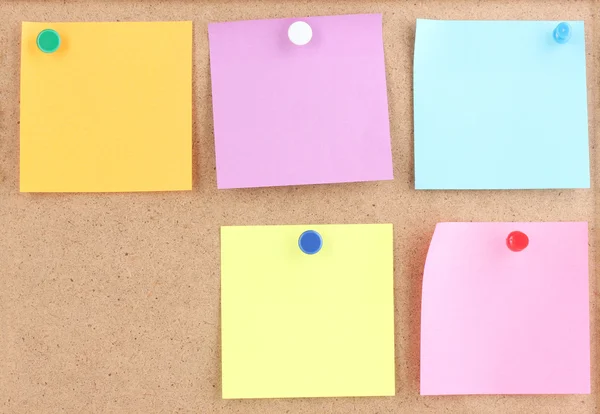 Colorful sticky notes on board — Stock Photo, Image