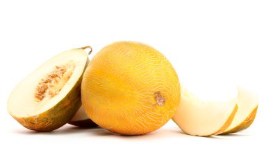 ripe sweet melons, isolated on white