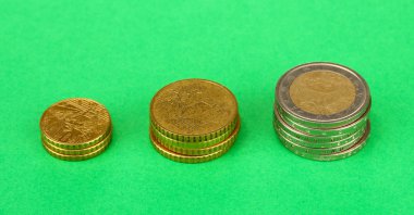 beyaz izole euro coins