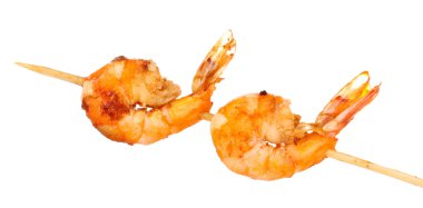 beyaz izole karides şiş