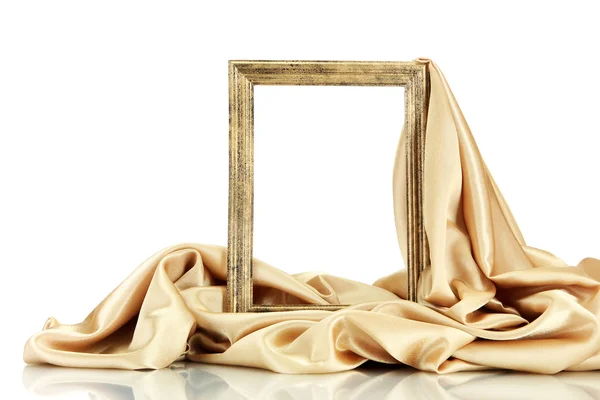 Empty frame with silk, isolated on white — Stock Photo, Image