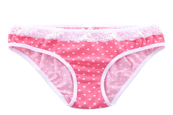 Elegantní růžové kalhotky izolovaných na bílém — Stock fotografie