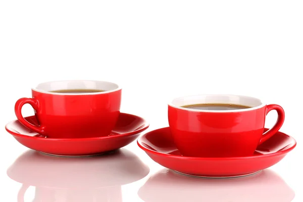 Un tazas rojas de café fuerte aislado en blanco —  Fotos de Stock