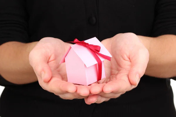 Small house in hands — Stock Photo, Image