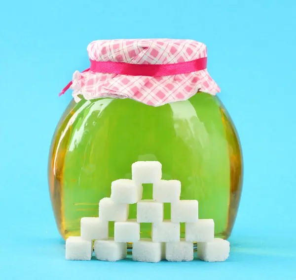 Концепция: Количество сахара в пище — стоковое фото