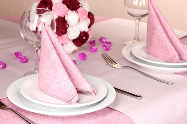 Elegant table setting in restaurant Royalty Free Stock Images
