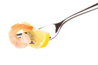 beyaz izole çatal karides