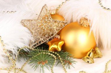 Beyaz kürk Noel dekorasyon