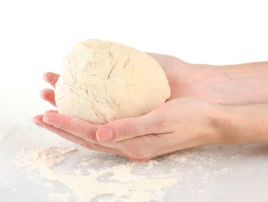 beyaz izole pizza hamuru hazırlama