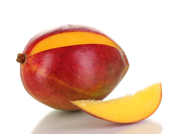 Beyaz izole iştah açıcı olgun mango — Stok fotoğraf