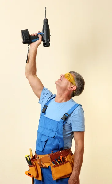 Handyman drill närbild — Stockfoto