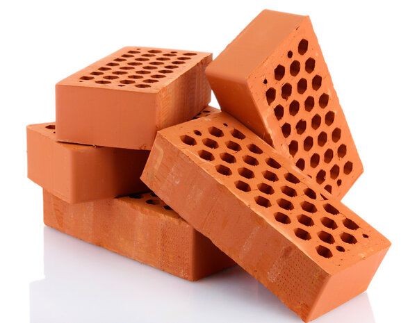 Ladrillos, aislados sobre blanco — Foto de Stock