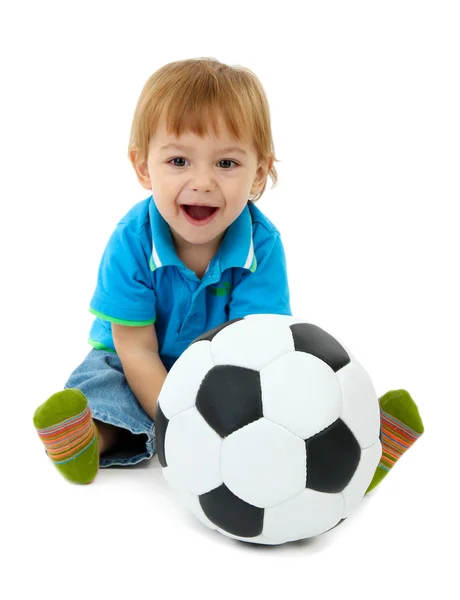 Menino brincando com blocos multicoloridos — Fotografia de Stock