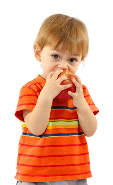 Menino brincando com blocos multicoloridos — Fotografia de Stock