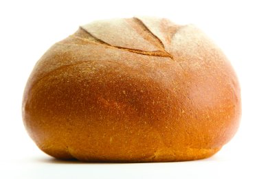 Lezzetli çavdar ekmeği, beyaz üzerine izole.