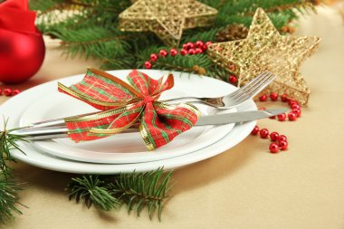 güzel Noel ayarlamak, yakın çekim