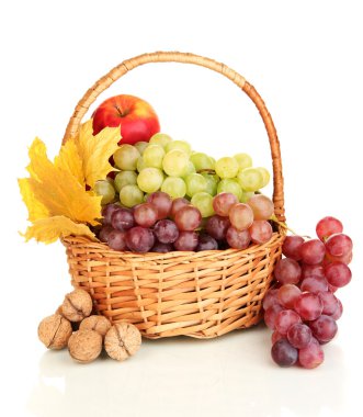 Sepette Beyaz izole Fındıklı üzüm