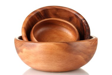 ahşap kase üzerinde beyaz izole