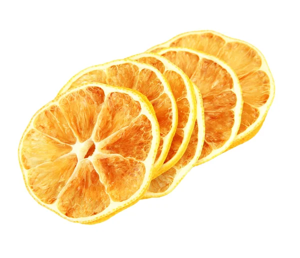 Gedroogde citroenen geïsoleerd op wit — Stockfoto