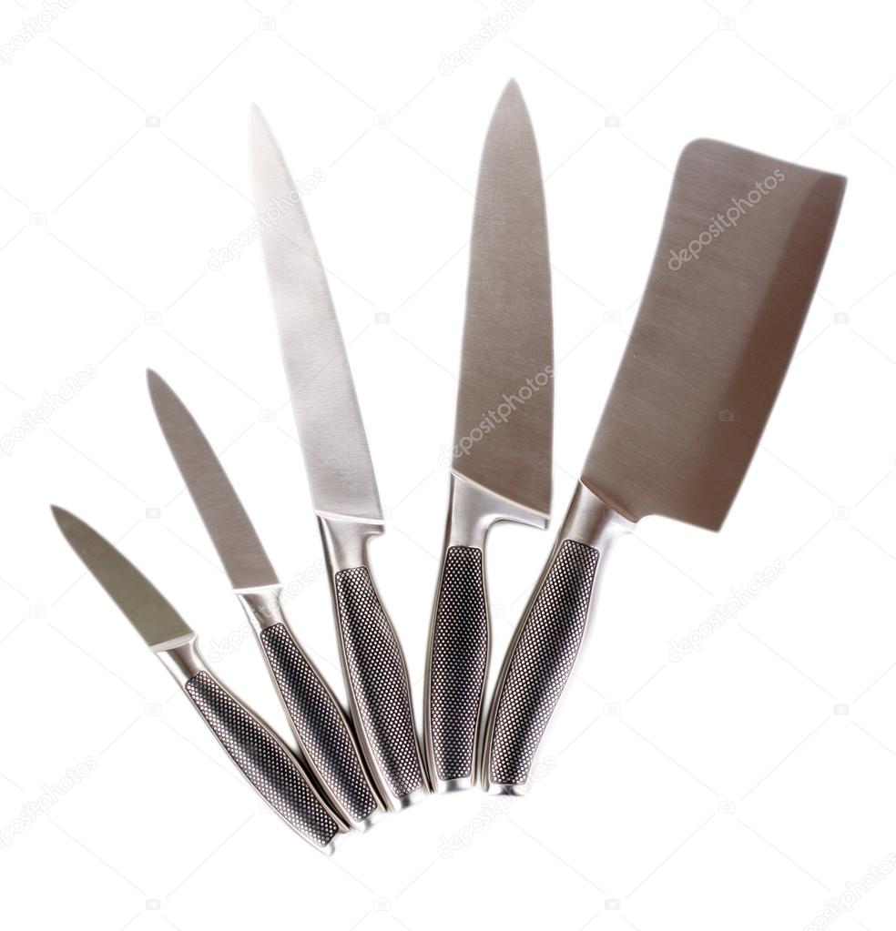 Set of knives isolated on white
