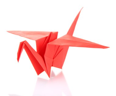 origami turna üzerinde beyaz izole