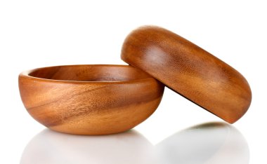 ahşap kase üzerinde beyaz izole