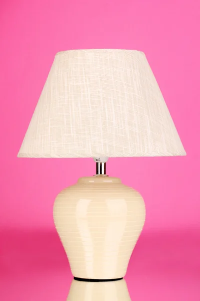 Table lamp on pink background — Stock Photo, Image