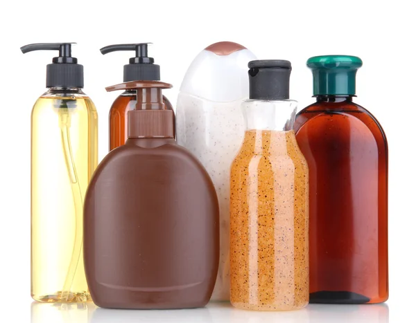 Cosmetic bottles isolated on white — Stock Photo, Image