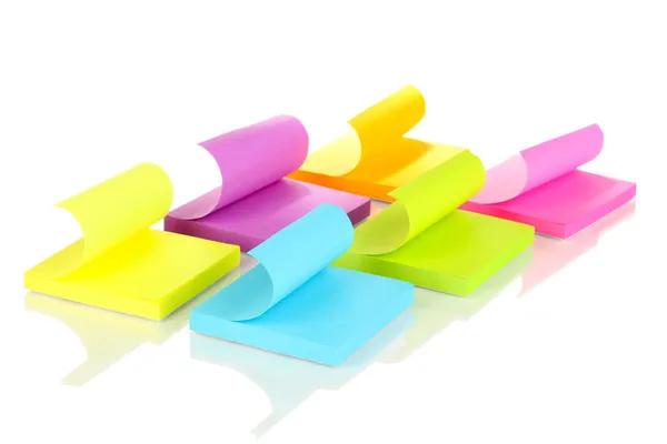 Colorful sticky notes isolated on white — Stock Photo, Image