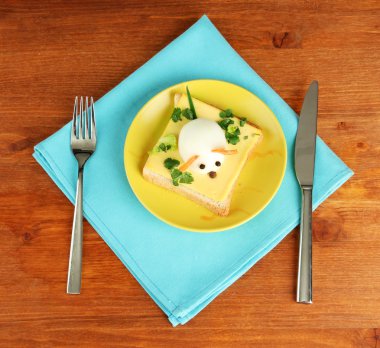 Gıda ahşap zemin üzerinde çocuklar için eğlenceli