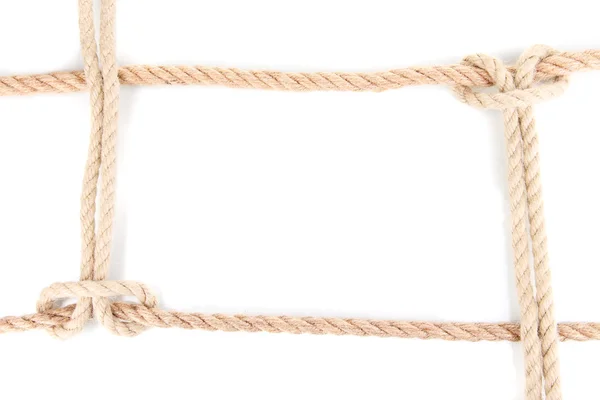 Rám složený z lana izolovaných na bílém — Stock fotografie