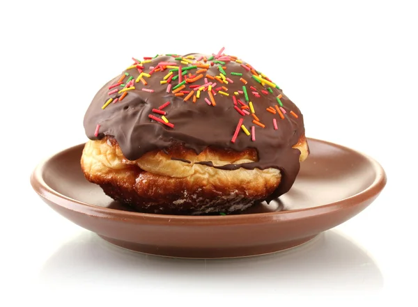 Smakelijke donut op kleurplaat geïsoleerd op wit — Stockfoto