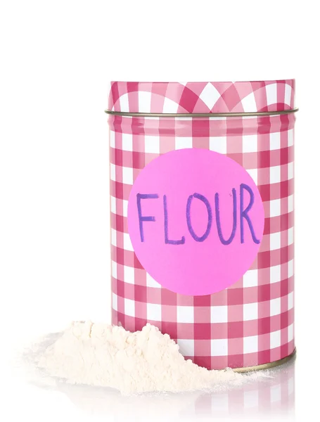 Flour container isolated on white — Stock Photo, Image