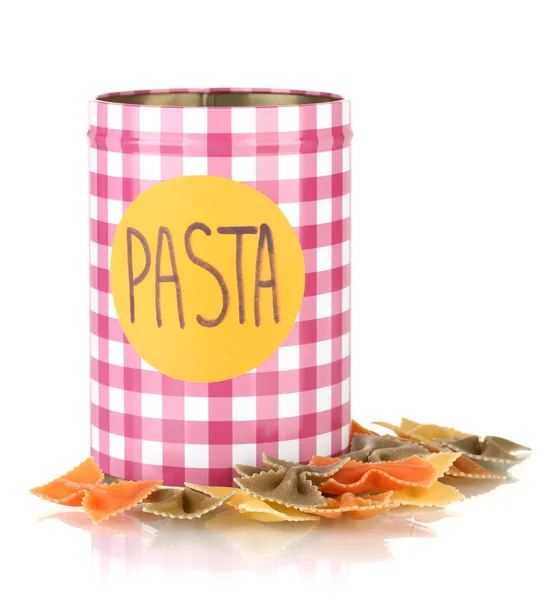 Pasta container geïsoleerd op wit — Stockfoto